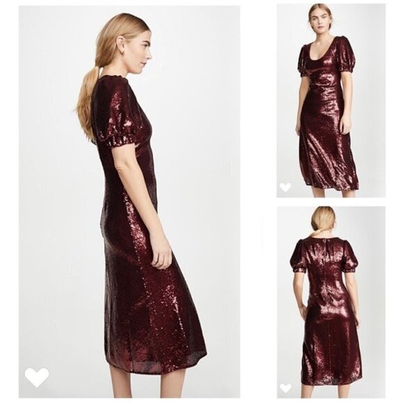 Keepsake Dress NWT Farewell Sequin Red Puff Sleeve Dress new 4 - Picture 13 of 13